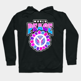 World Peace Sign Pink Blue Hoodie